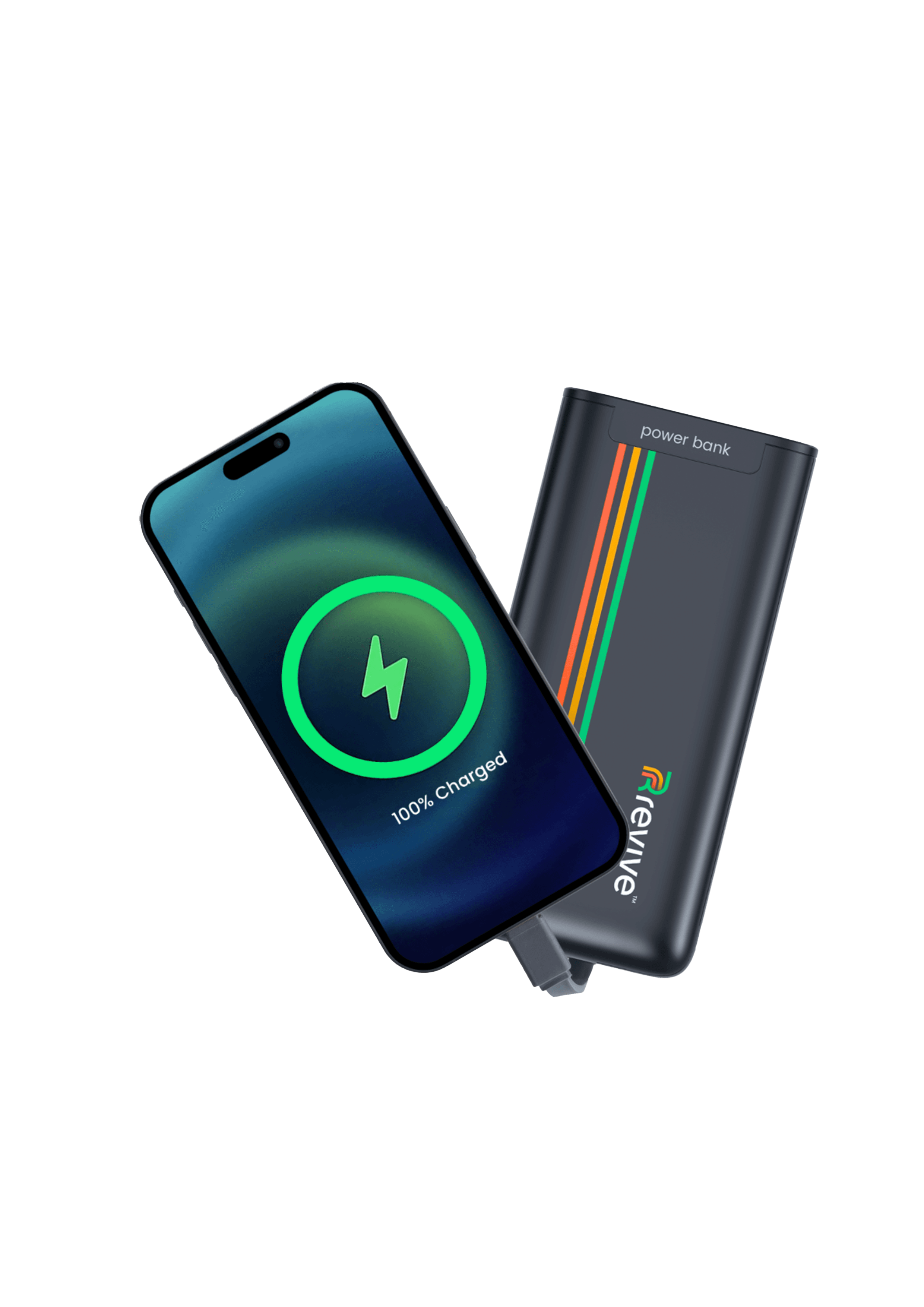 Smartphone en charge avec la batterie externe Revive